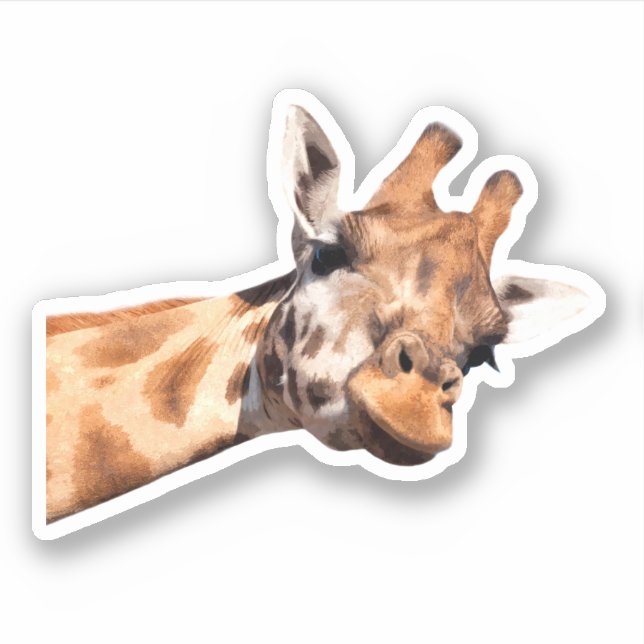 Cute Giraffe Portrait Sticker (Front)