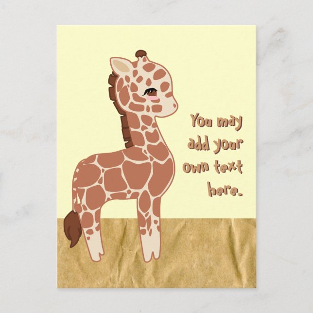 Cute Giraffe Postcard (Front)