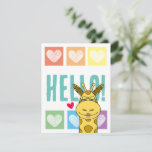 Cute Giraffe Rainbow With Hearts Hello Note Card