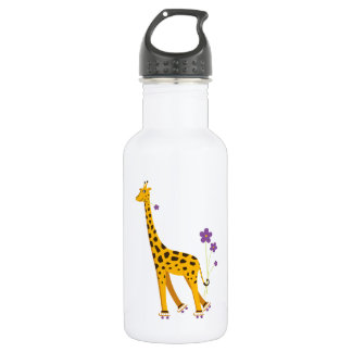 Cute Giraffe Roller Skating Kids Water Bottle