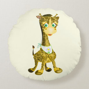 Cute Giraffe Round Pillow