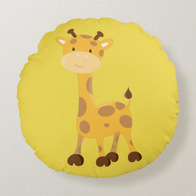 Cute Giraffe Round Pillow (Front)