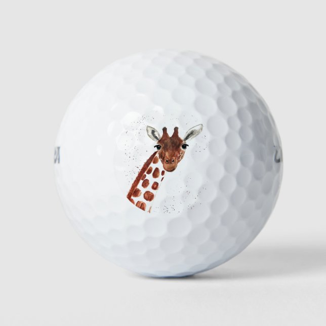 Cute Giraffe Safari Animal Africa Nature  Golf Balls (Front)