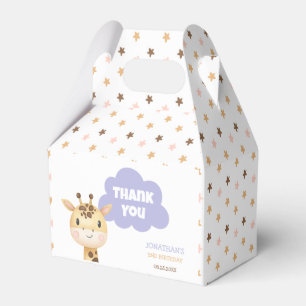 Cute Giraffe Safari Animal Kids Birthday Favor Boxes