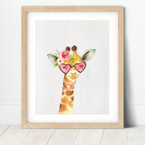 Cute Giraffe Safari Jungle Nursery Art Print