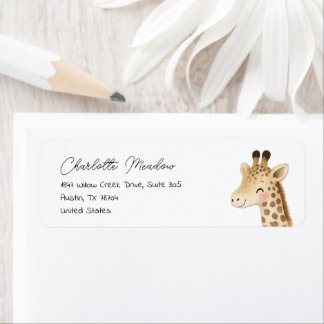 Cute Giraffe Safari Return Address Labels