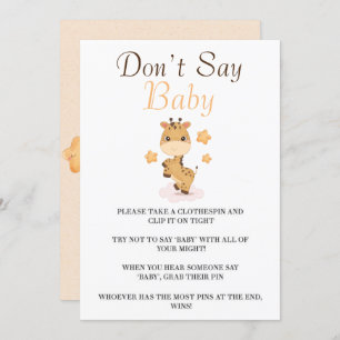 Cute Giraffe Stars Don’t Say Baby Cards