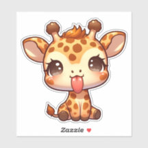 Cute Giraffe Sticking its Tongue