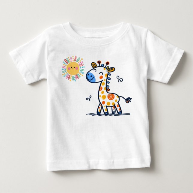 Cute Giraffe & Sunshine – Kids T-Shirt (Front)