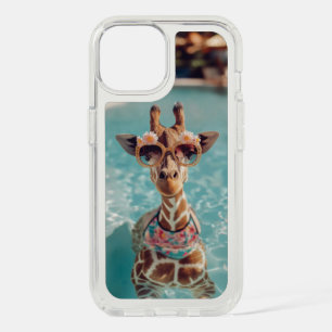 Cute Giraffe Swimming Pool iPhone Case