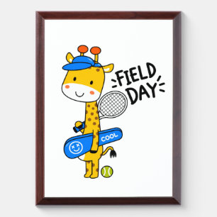 Cute Giraffe Tennis Field Day – Fun Sports Charact Award Plaque