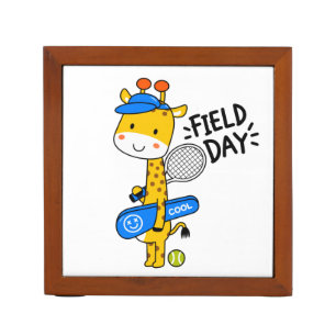 Cute Giraffe Tennis Field Day – Fun Sports Charact Desk Organizer
