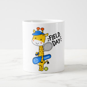 Cute Giraffe Tennis Field Day – Fun Sports Charact Giant Coffee Mug