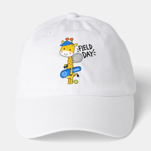 Cute Giraffe Tennis Field Day – Fun Sports Charact Hat