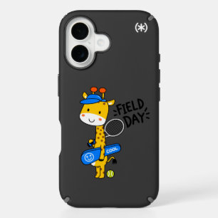 Cute Giraffe Tennis Field Day – Fun Sports Charact iPhone 16 Case