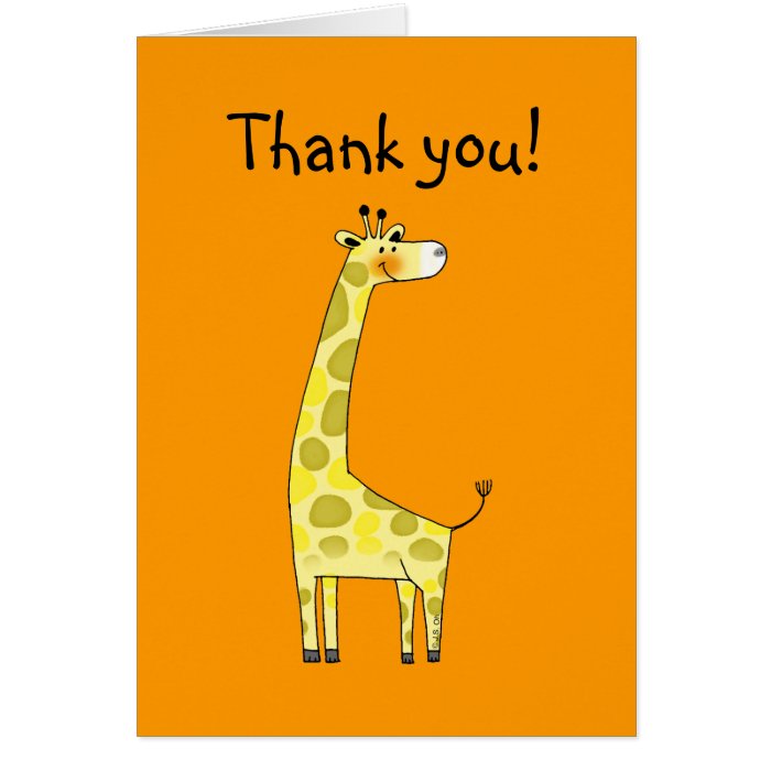 Cute giraffe thank you card