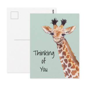 Cute Giraffe Thinking Of You Postcard