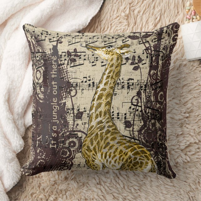 Cute Giraffe Throw Pillow (Blanket)