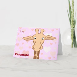 Cute Giraffe Valentine Card | Zazzle
