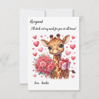 Cute giraffe Valentine's Day card