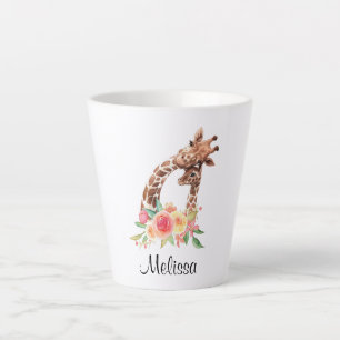 Cute Giraffe Watercolor Mom & Baby Latte Mug