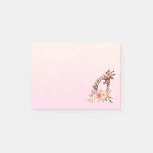Cute Giraffe Watercolor Mom & Baby Post-it Notes