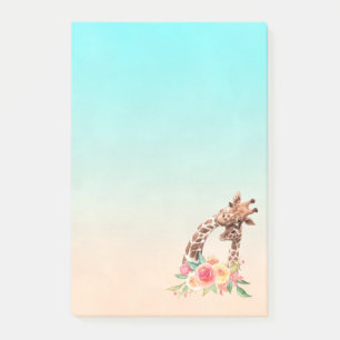 Cute Giraffe Watercolor Mom & Baby Post-it Notes