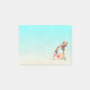 Cute Giraffe Watercolor Mom & Baby Post-it Notes
