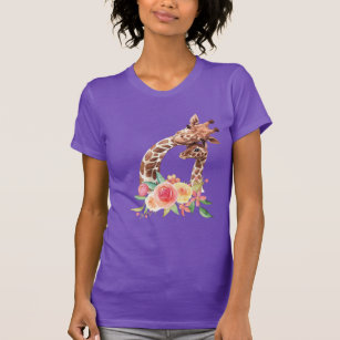 Modern Geometric Giraffe, Fuchsia and Light Pink T-Shirt, Zazzle