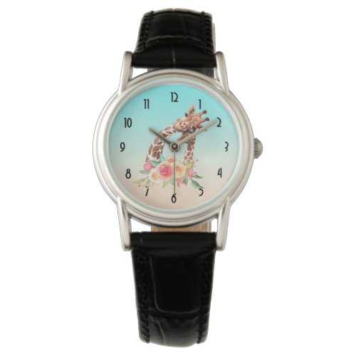 Cute Giraffe Watercolor Mom  Baby Watch