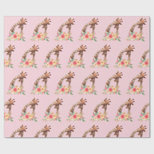 Cute Giraffe Watercolor Mom & Baby Wrapping Paper