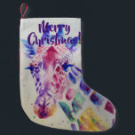 Cute Giraffe Watercolour Merry Christmas Stocking<br><div class="desc">Cute Giraffe Watercolour Merry Christmas Stocking. A glorious giraffe design. Designed from my original pencil drawings.</div>