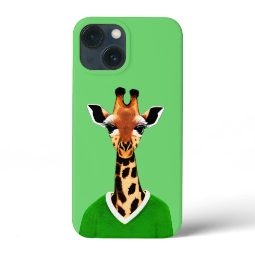 Cute Giraffe Wearing a Green Sweater  iPhone 13 Mini Case