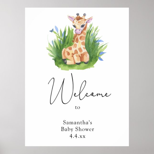 Cute giraffe - Welcome Foam Board Poster (Front)