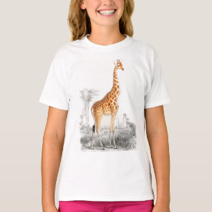 Cute giraffe wild african animal girls T-Shirt
