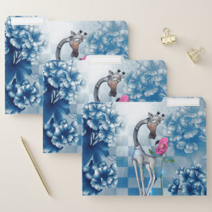 Cute giraffe with flower file folder