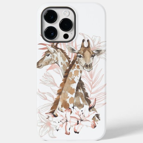 Cute Giraffe with flower iPhone 14 Pro Max case