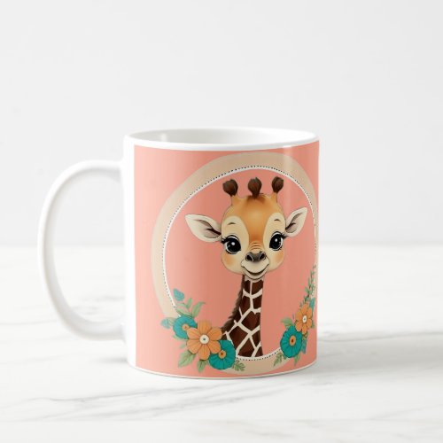 Cute Giraffe with Flowers Pun Mug