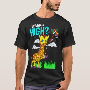 Cute Giraffe With Flying Kite For Kids Giraffe T-Shirt