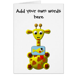 Cute Giraffe with Goldfish Cards