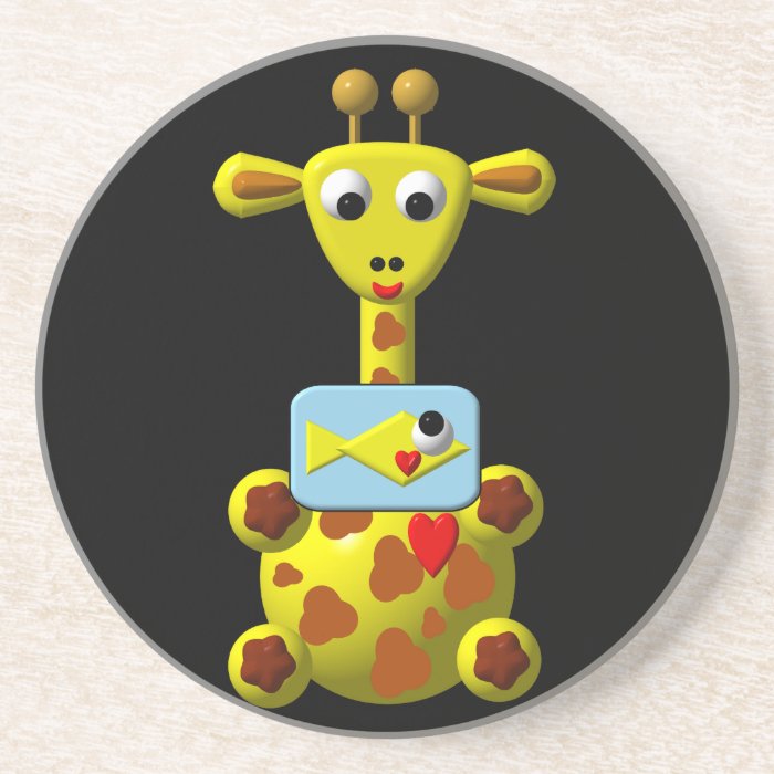Cute Giraffe with Goldfish Coaster