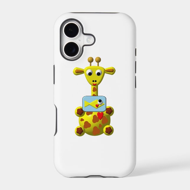 Cute Giraffe with Goldfish Iphone Case (Back)