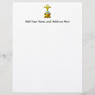 Cute Giraffe with Goldfish Letterhead
