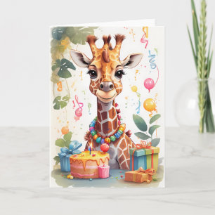Cute giraffe with lots of presents Card