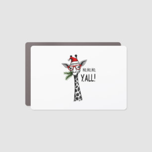 Cute Giraffe With Santa Hat Merry Xmas Giraffe Lov Car Magnet