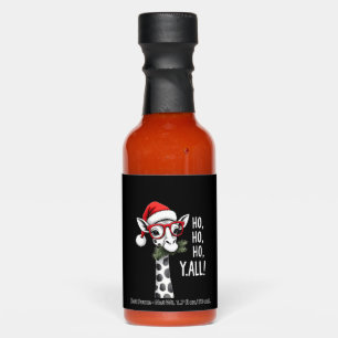 Cute Giraffe With Santa Hat Merry Xmas Giraffe Lov Hot Sauces