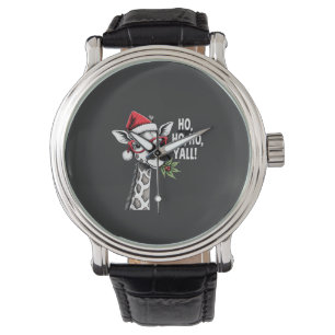 Cute Giraffe With Santa Hat Merry Xmas Giraffe Lov Watch