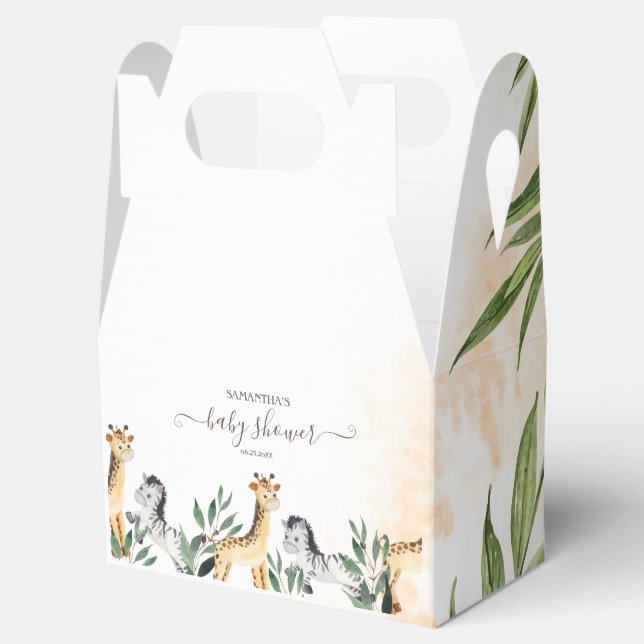 Cute Giraffe,Zebra Leaves Baby Shower    Favor Boxes (Opened)