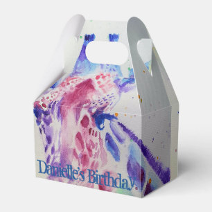 Cute Giraffe Zoo Animal Birthday Cake Favor Box