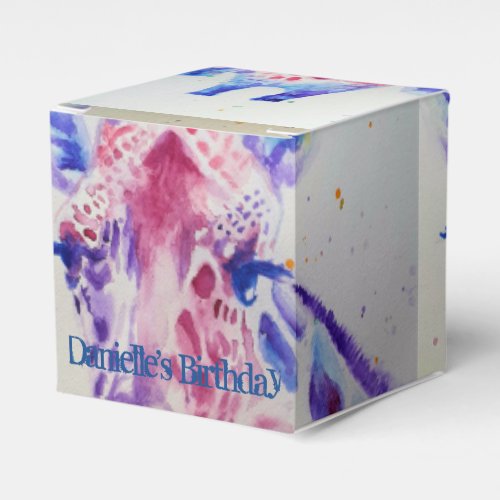 Cute Giraffe Zoo Animal Birthday Cake Favour Box
